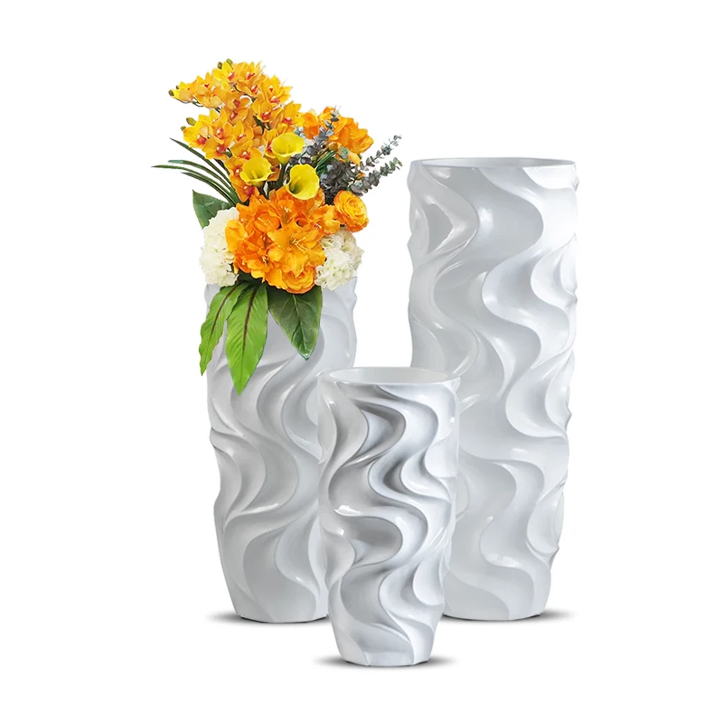 70/90/120/150cm XXL Floor Vase Factory Wholesale Floor Vases Tall Large White Cylinder Fiberglass Floor Flower Vase