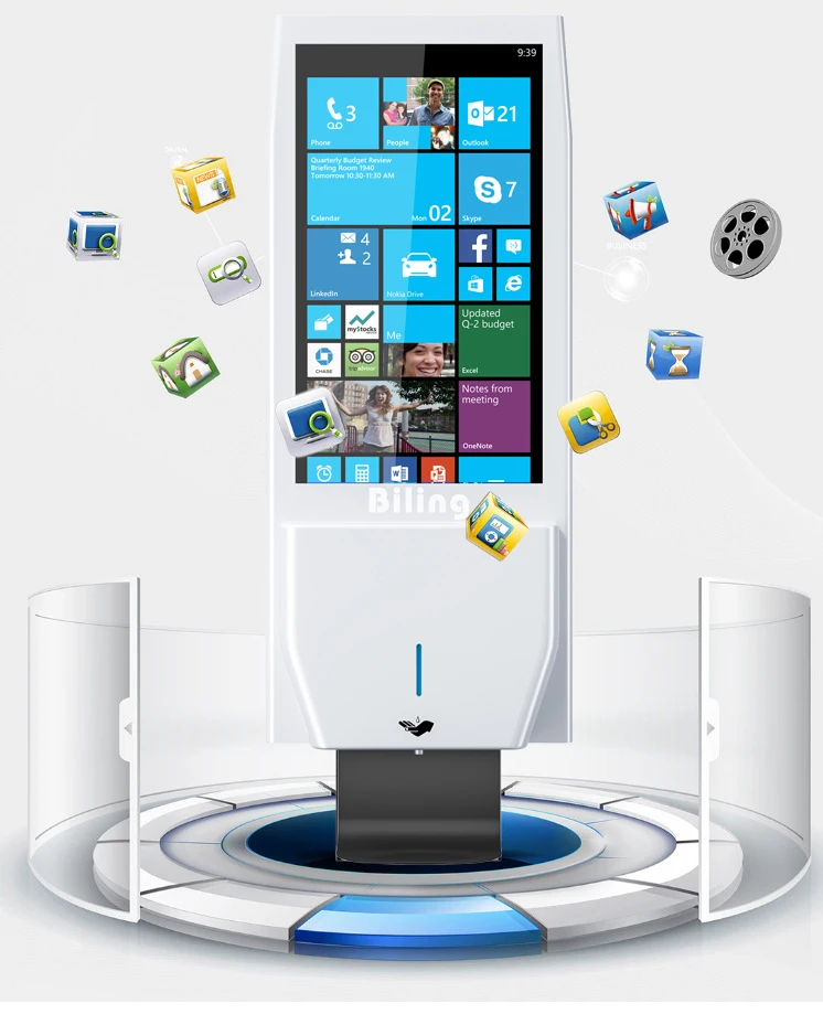 Напольные стенды digital signage Двухсторонние рекламные диспенсеры для дезинфицирующих средств