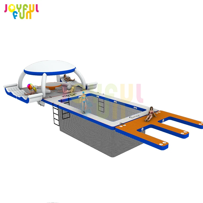 Joyful Fun iFunage new design party island inflatable water floating platform tent