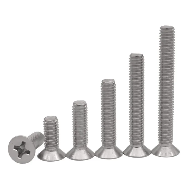 DIN965 304 Stainless Steel Countersunk Head Screw GB819 Cross Flat Head Machine Screw M1.6 -12