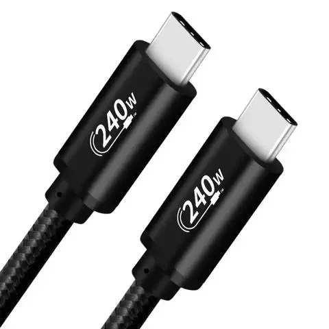 Nylon Braid Thunderbolt 3 USB C 8K USB4.0 Cable for Monitor External SSD eGpu 240W 40Gbps