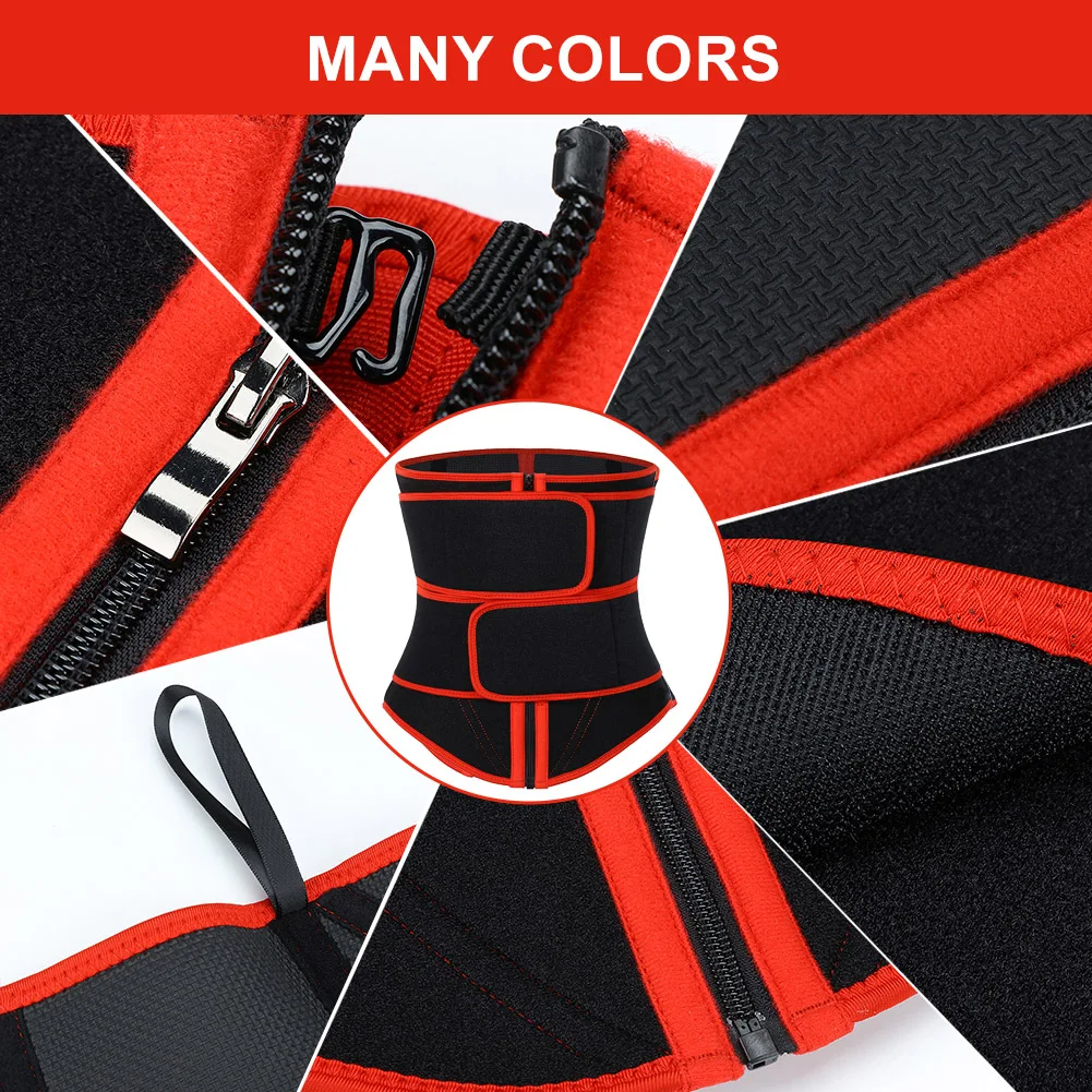 HEXIN New Custom Logo Sbr Lining Women Tummy Control Compression Double Waist Trimmer Belt Workout Neoprene Waist Trainer Shaper