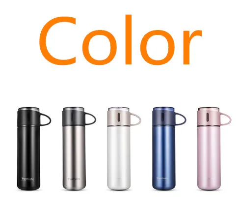 Black Thermo Bottle With Lid Stainless Steel Vacuum Flasks For Tea Thermo Mug Business Thermocup