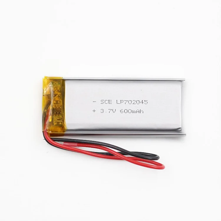 702045 Rechargeable Lithium Polymer Batteries LP702045 3.7V 600mAh Lipo Battery