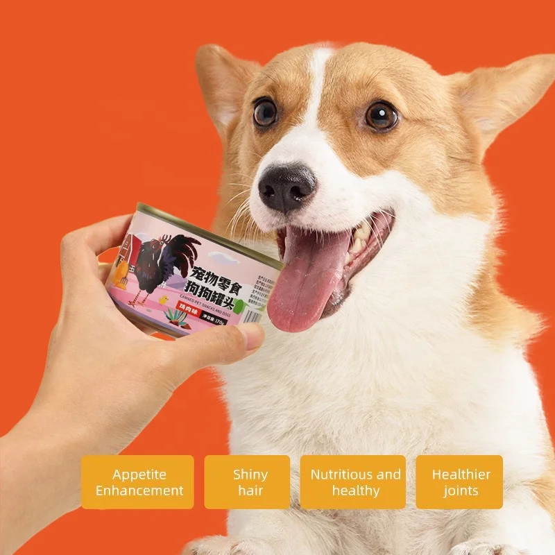 Manufacturer Wholesale 170g Chicken & Beef Flavor Canned Dog Food High Quality Wet Food for Dogs Delicious Treats