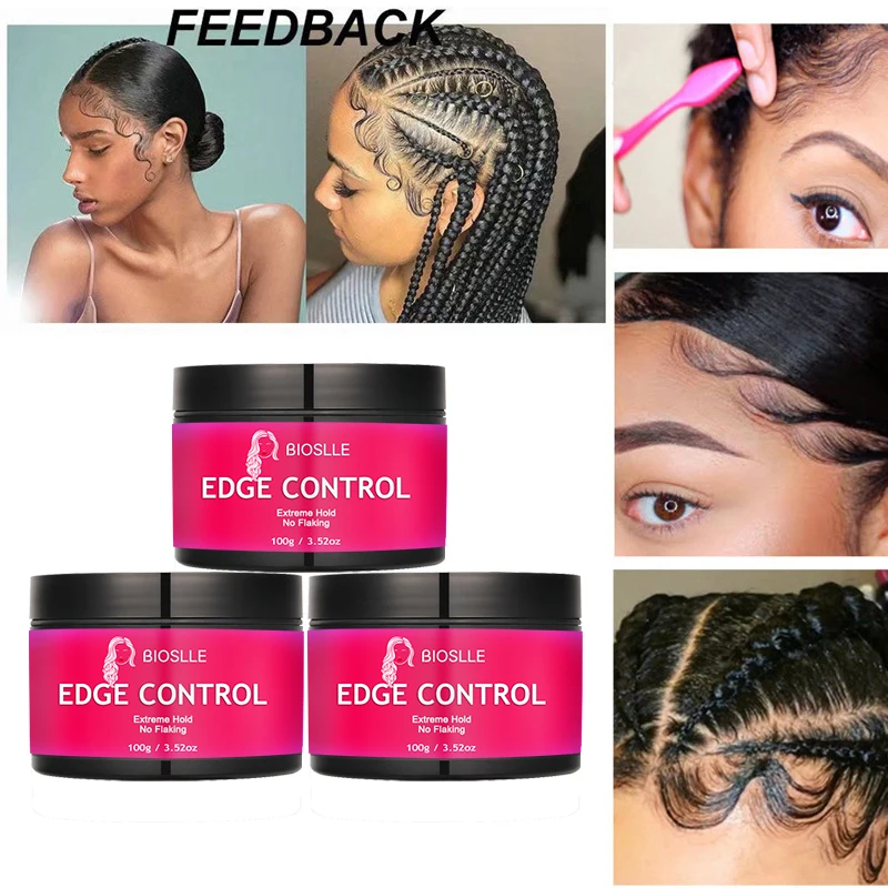 BIOSLLE Selling Customized Logo Private Label 48 Hour Strong Hold Edge Control Fast Drying for 4c black hair