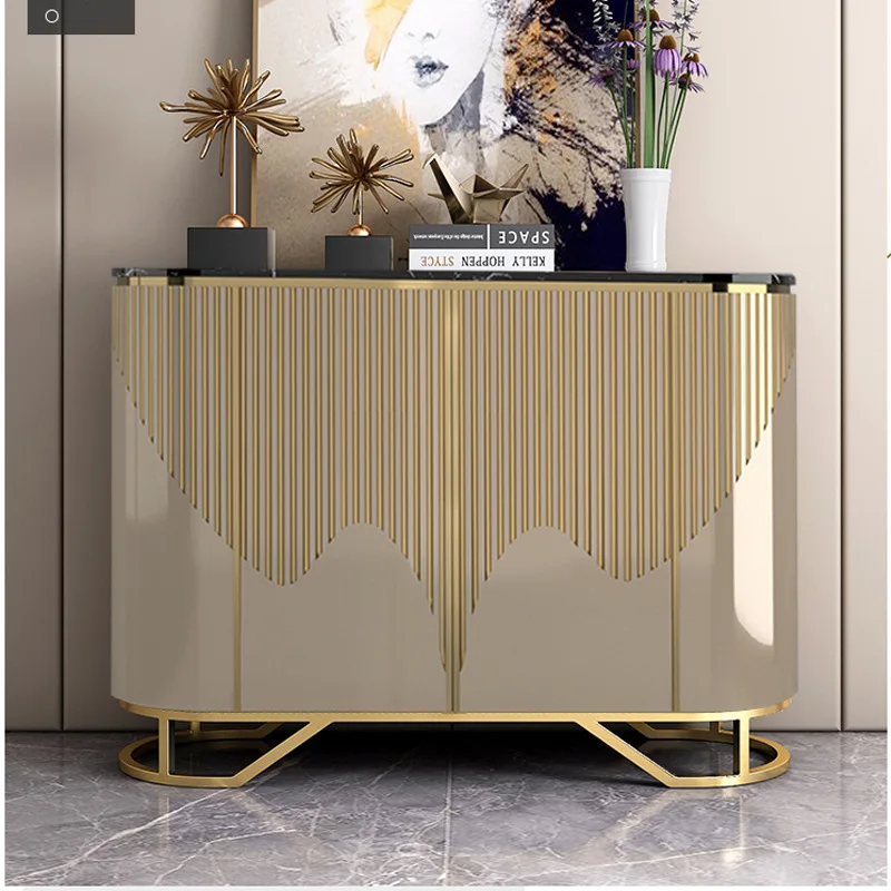 Living Room Furniture Metal Sideboard Cabinet High Wooden Gold Sideboard For Hall