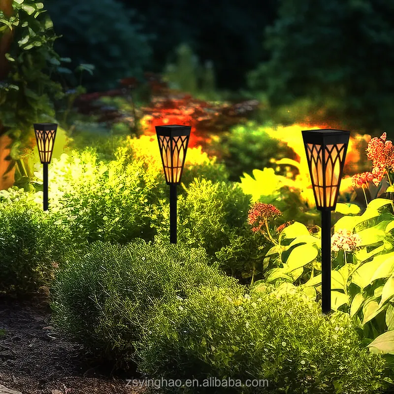 Creative Simulation Lamp Led Waterproof Solar Torch Light With Flickering Flame For Garden Outdoor