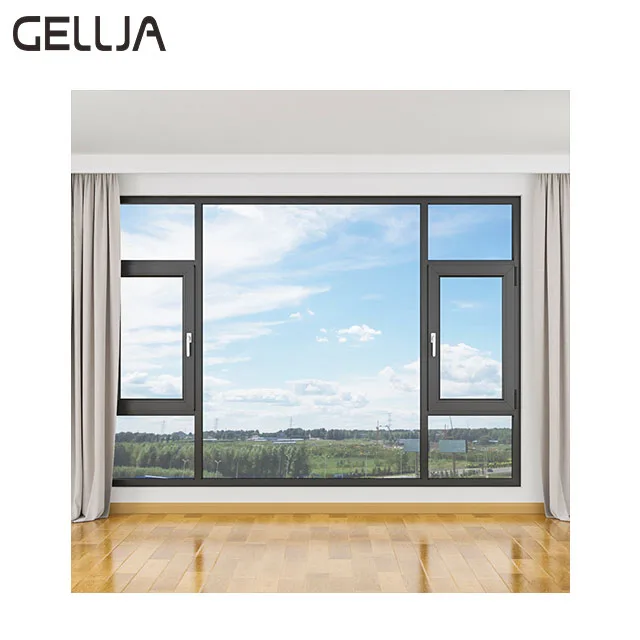 Motorized Windows Aluminum Casement Tempered Glass Windows Automatic Push-Out Smart Glass  Remote control power window