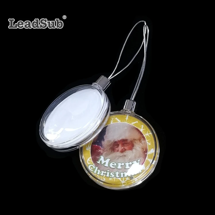 2019 Christmas Make Your Own Design Photo Printing Sublimation Christmas Ornaments Clear Plastic Balls Tree Hanging Ball
