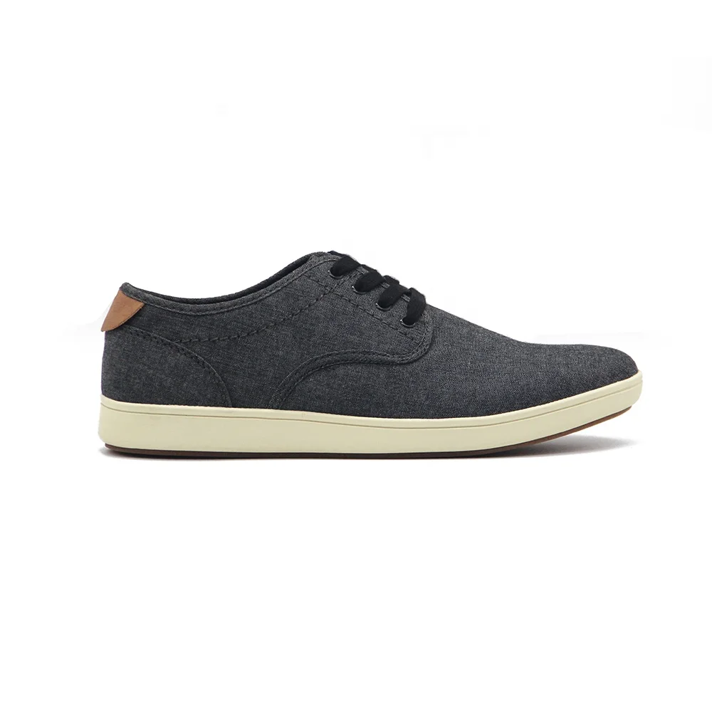 Plain Classic Men Black Breathable Business Casual Denim Canvas Shoes