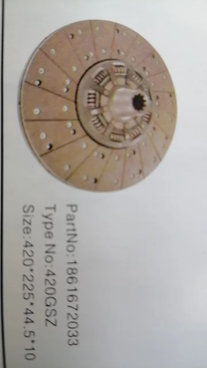YSD AUTO clutch cover pressure plate 1882226533 size 420*215*450 clutch disc 1861672033 size 420*225*44.5*10