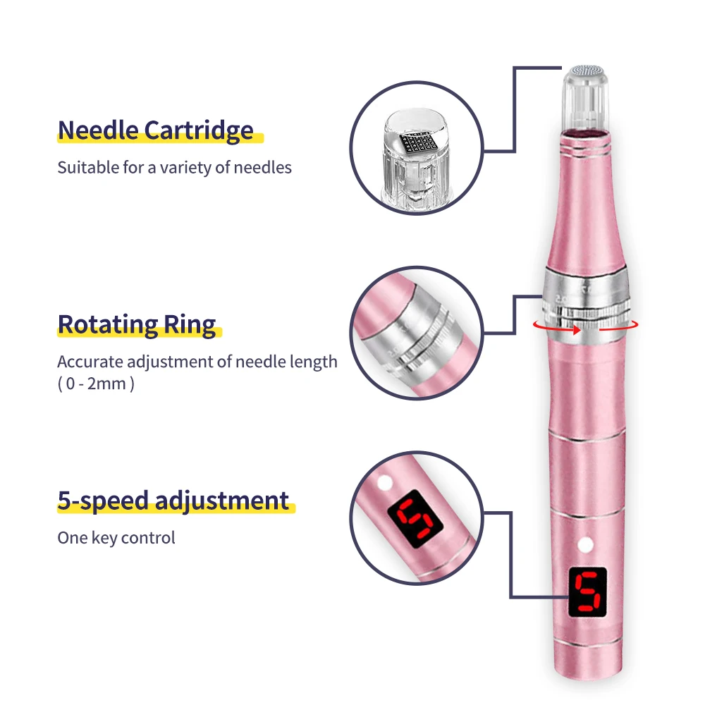  Vkk Nano Microneedling Электрический картридж Derma ручка Microneedle Dermapen