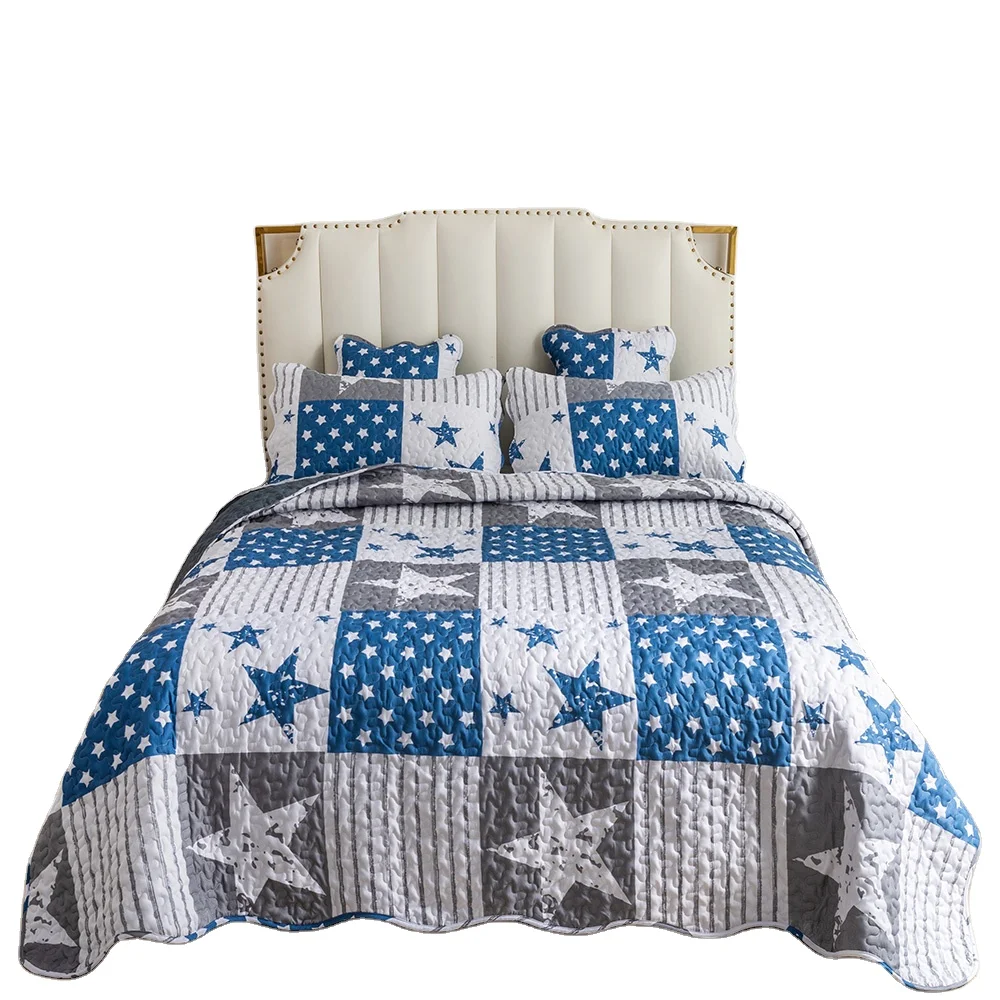 Printed Summer Chinese Bed Quilted Bedspreads Sets Comforter Blanket Quilt Bed Sheet Set With Quilt Cotton