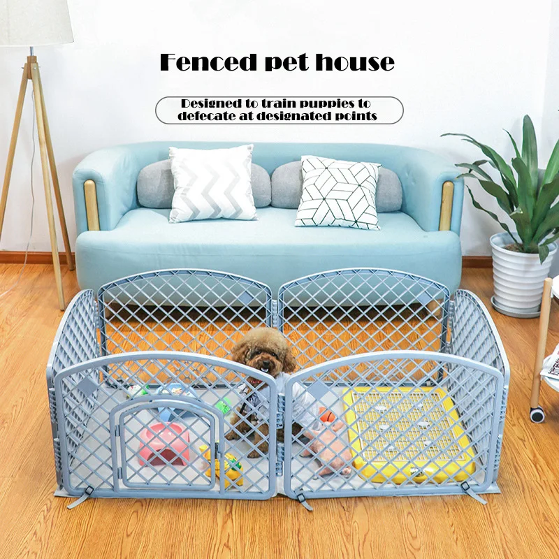 Custom Plastic Pet Dog Pens Cage Indoor Durable Stable Pet Dog Gate Foldable Portable Plastic Pet Dog Playpen