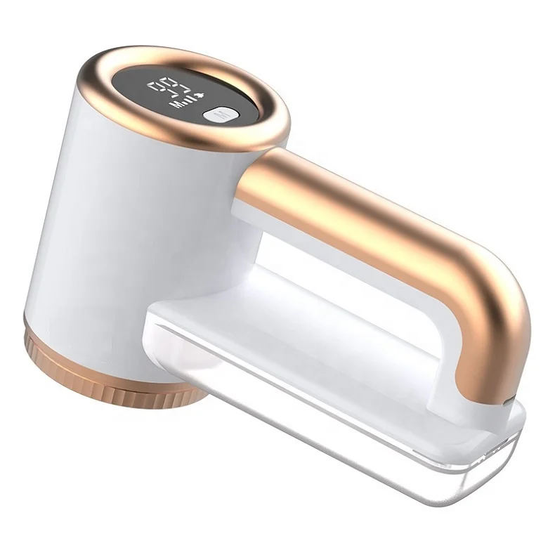 White Rechargeable Fabric Shaver LED Display Big Trash Box 3-Speeds Removing Clothes Fuzz Pill Commercial Electric Lint Remover