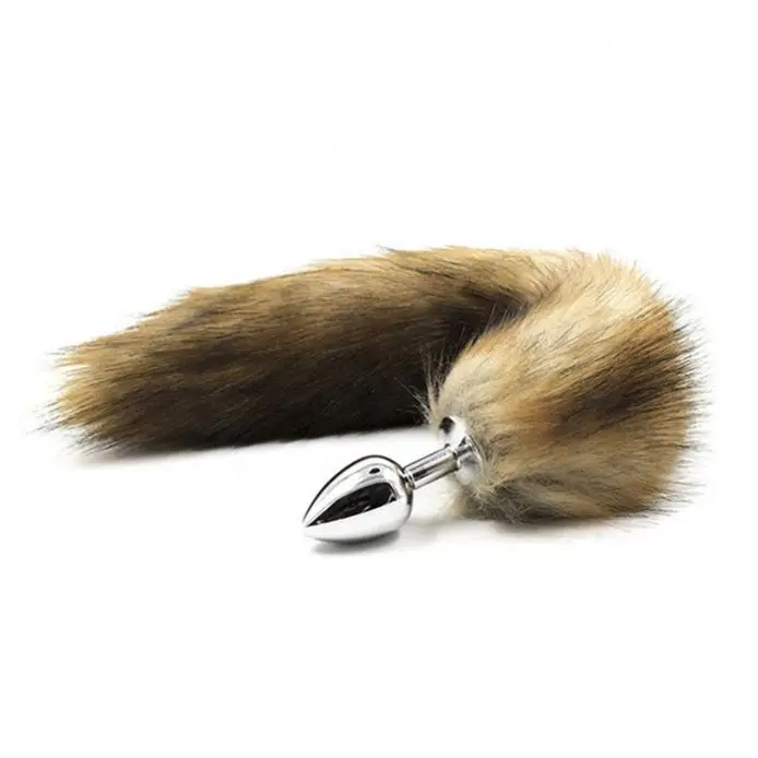 Colorful Long Fox Tail Small Middle Large Butt Plug 3 Dimensions Metal Anal Plug For Male