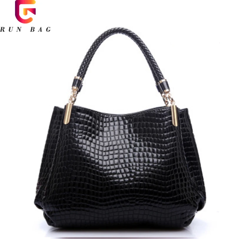 
Free Sample Satchel Shoulder Tote Bags High Quality Crocodile PU Leather Handbags For Women 