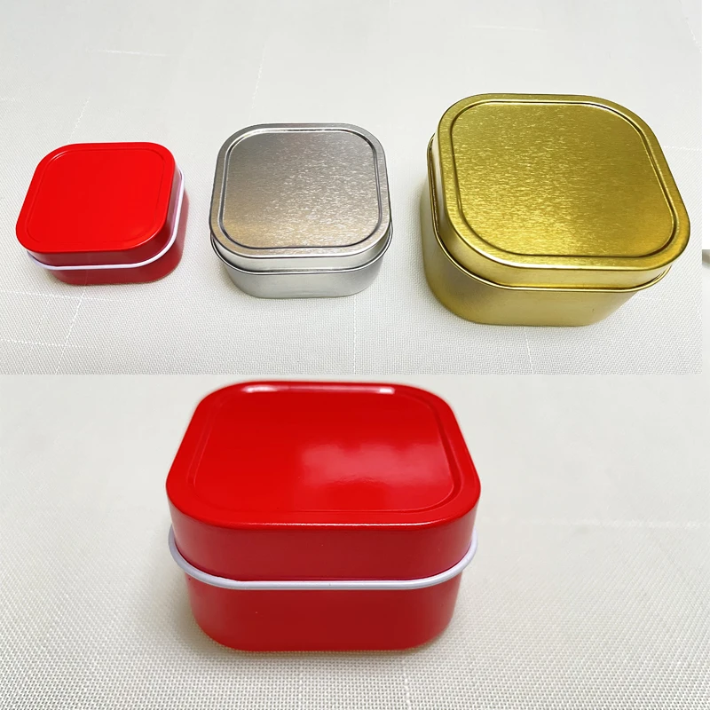 Wholesale 8OZ soy wax tin cans square paraffin wax candles metal containers