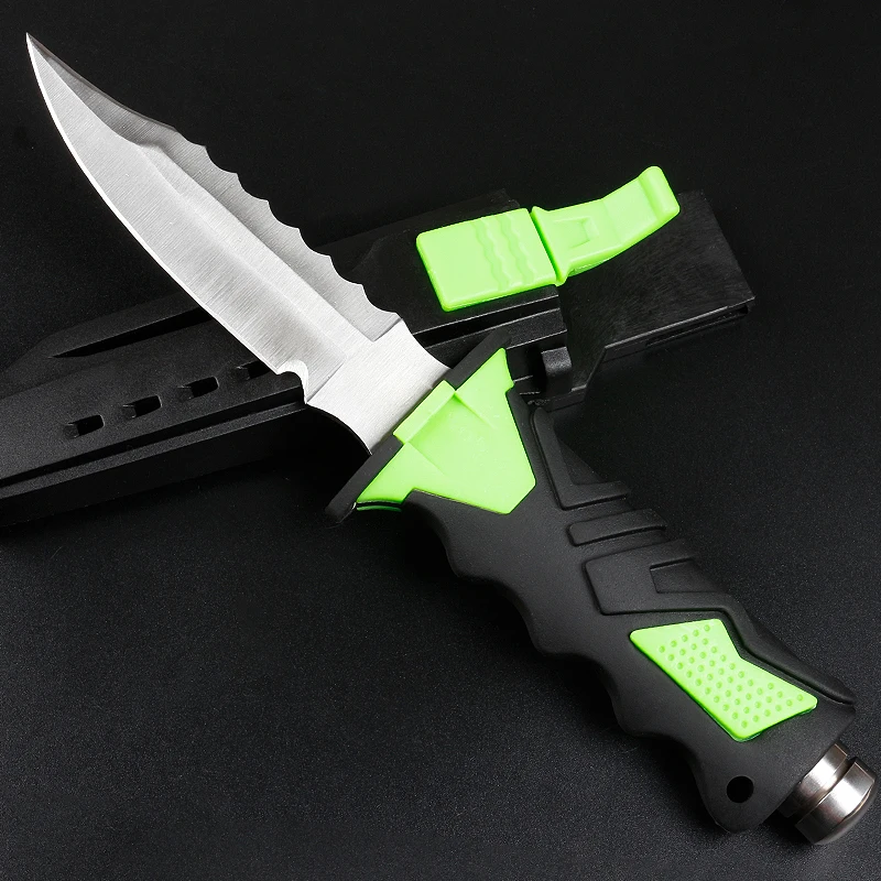 Морской нож для подводного плавания, спасательный матросский нож с резиновой ручкой и ножнами из АБС-пластика