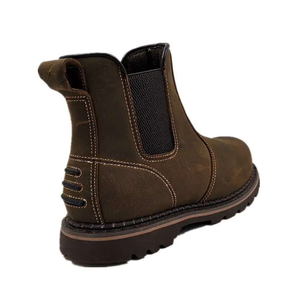 Morning Glory Footwear women men brown  grey crazy house leather safety shoes anti slip work boots