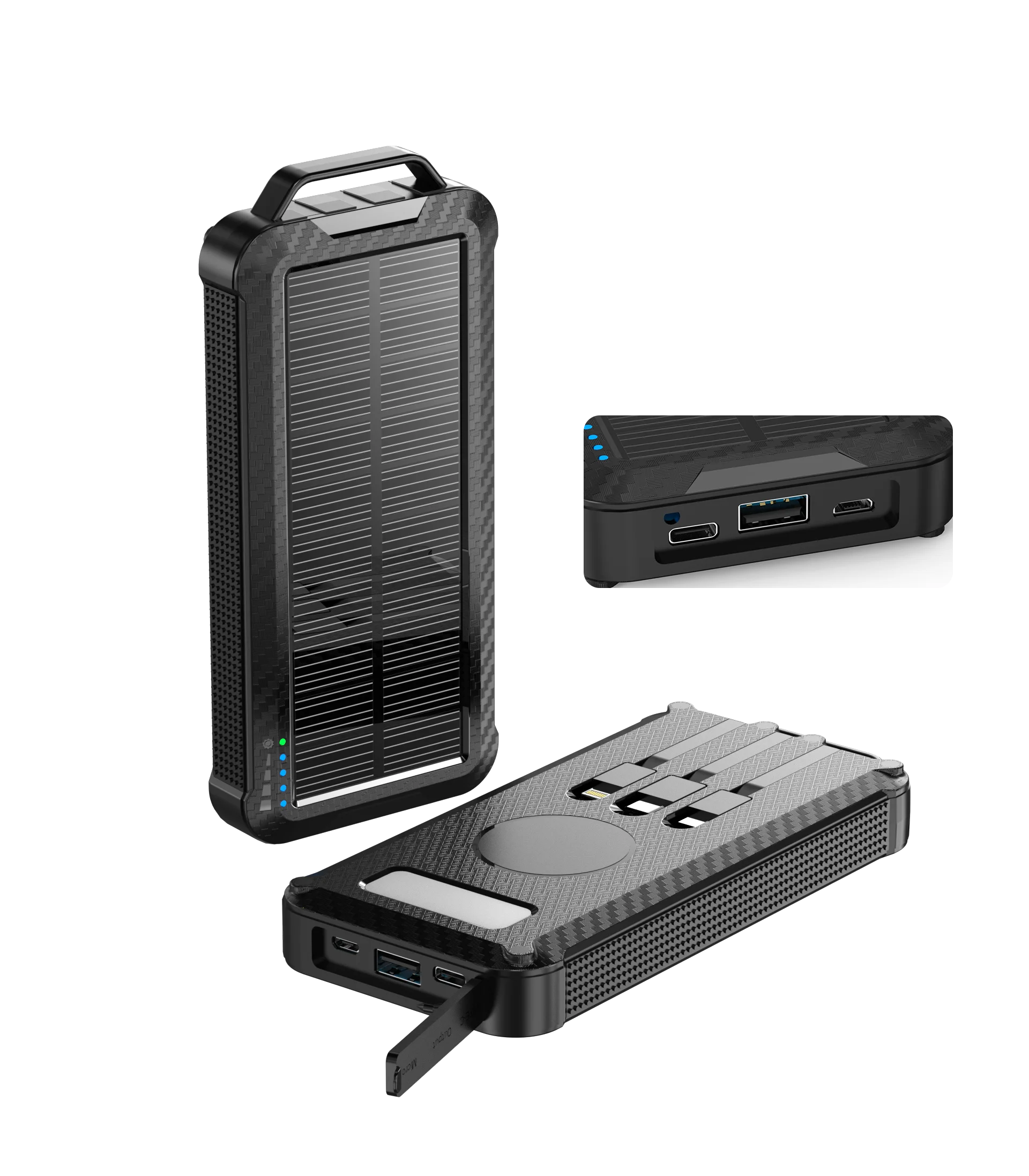 Solar Power Bank 10000mAh Portable Solar Phone Charger LED Flashlight Fast Charge Backup Battery Pack for All Cell Phones