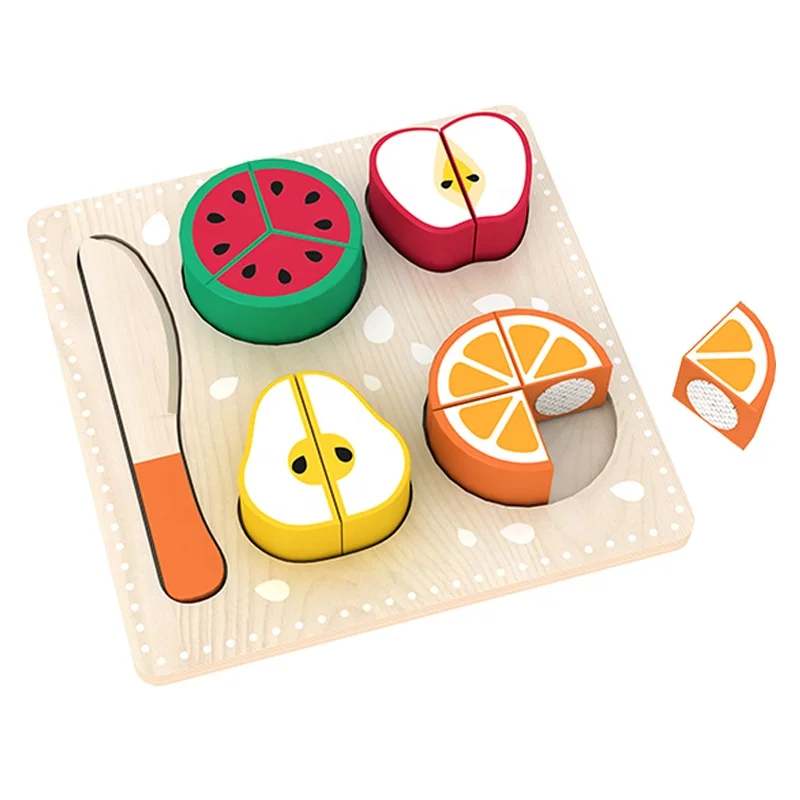 Wooden Pretend Game Set Simulation Food Toy  Food cutting game toys Fruits, vegetable, dessert, meat