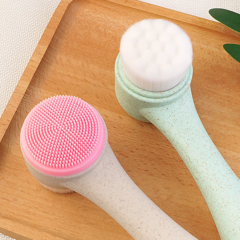 
Eco Friendly Biodegradable Korean Facial Cleansing Brush With Silicone Massage Brushes For Deep Cleaning 