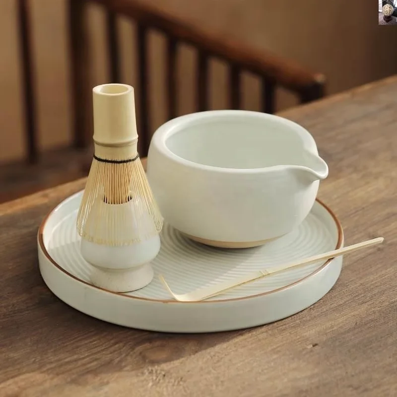 Harmony Tea Whisk Japanese-Style Bowl Ceremony Spoon Combination Matcha Brush Bamboo Matcha Set Kit