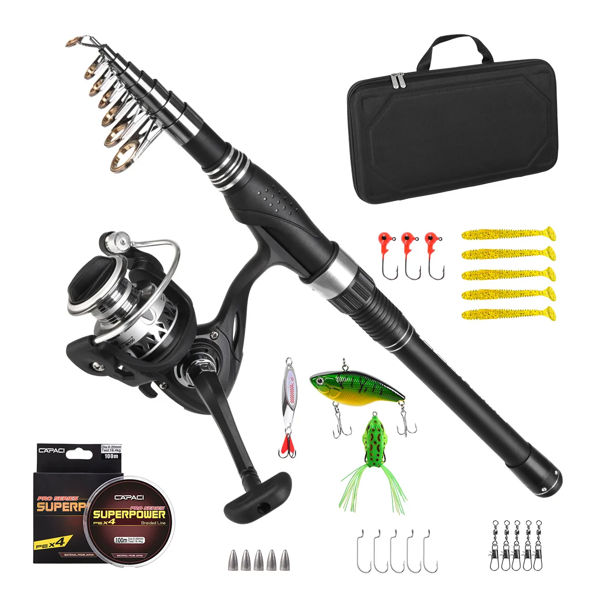 Fishing Gear Telescopic Fishing Rod Fishing Reel Set
