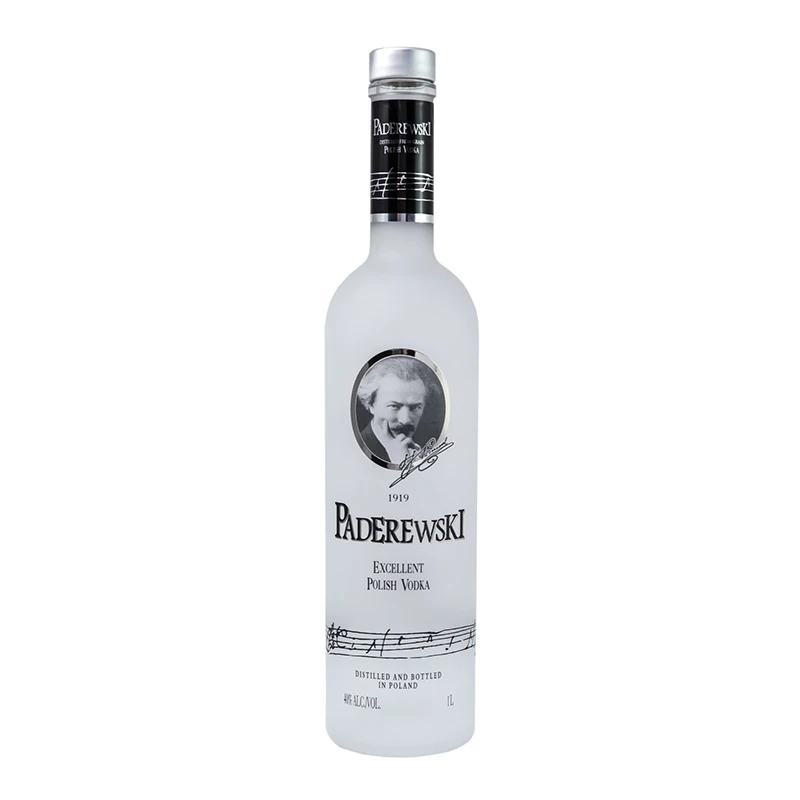 Лучшая премиум-цена водка Paderewski дорогой внешний вид стеклянные бутылки 500 мл в упаковке
