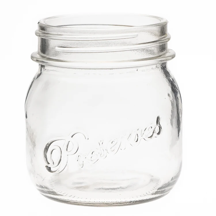 Embossed Letter Printed 280ml Food Storage Container Empty Glass jar for Honey Jam Jelly Sauce