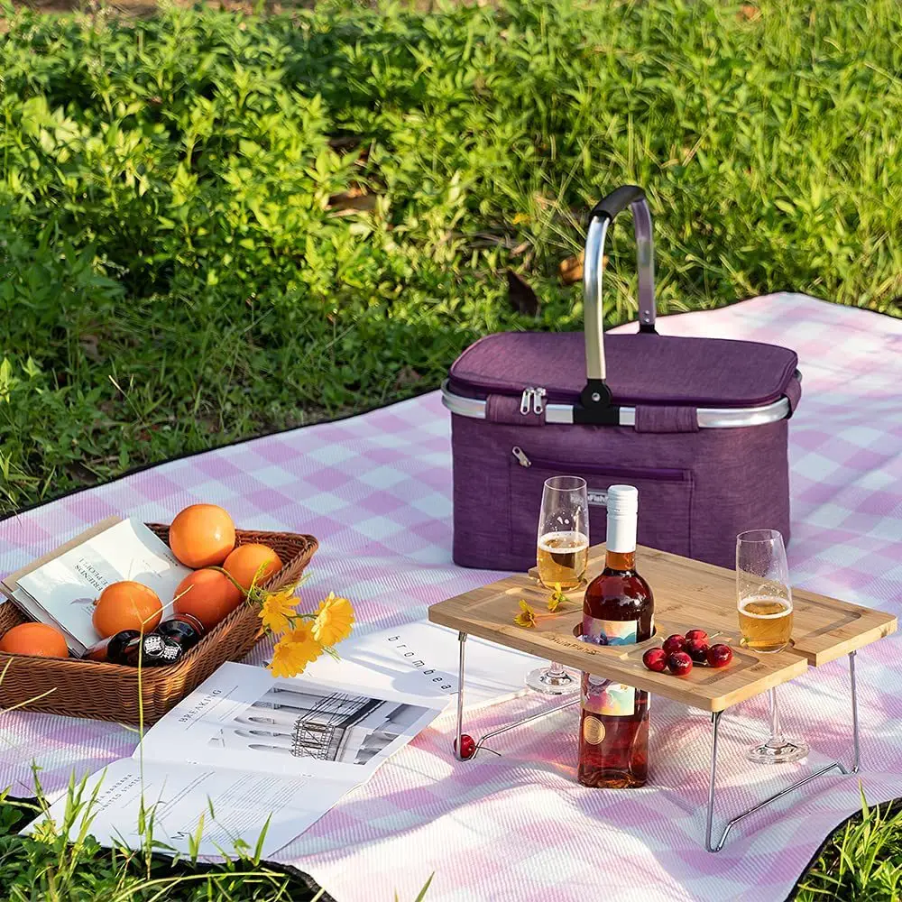 High Quality Packable Waterproof Blanket Portable Camping and Hiking Mat Stiped Pattern Outdoor Picnic Blanket