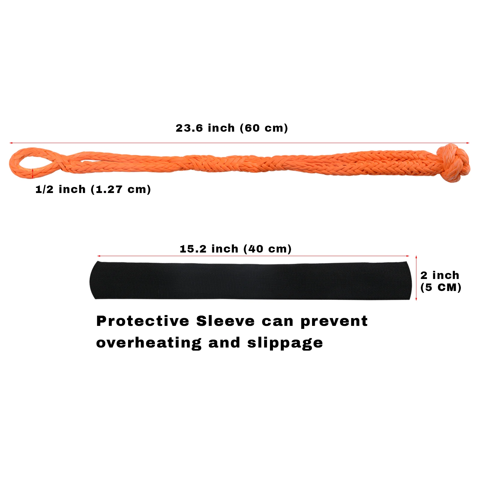 XSTRAP Synthetic Winch Soft Shackle Off Road Recovery Rope 4x4 atv