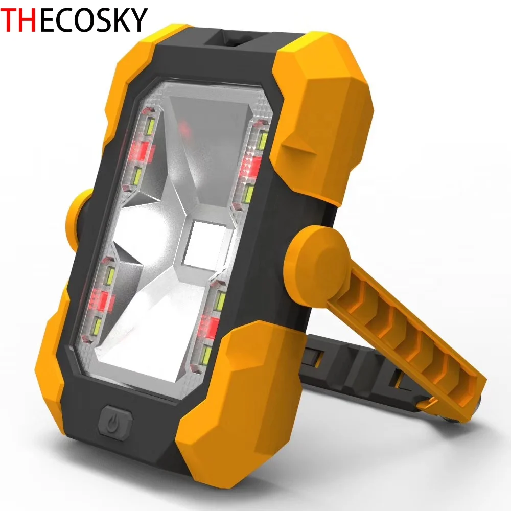 
Solar power rechargeable Cordless Portable Magnetic COB tripod led work light,warning triangle strobe light 