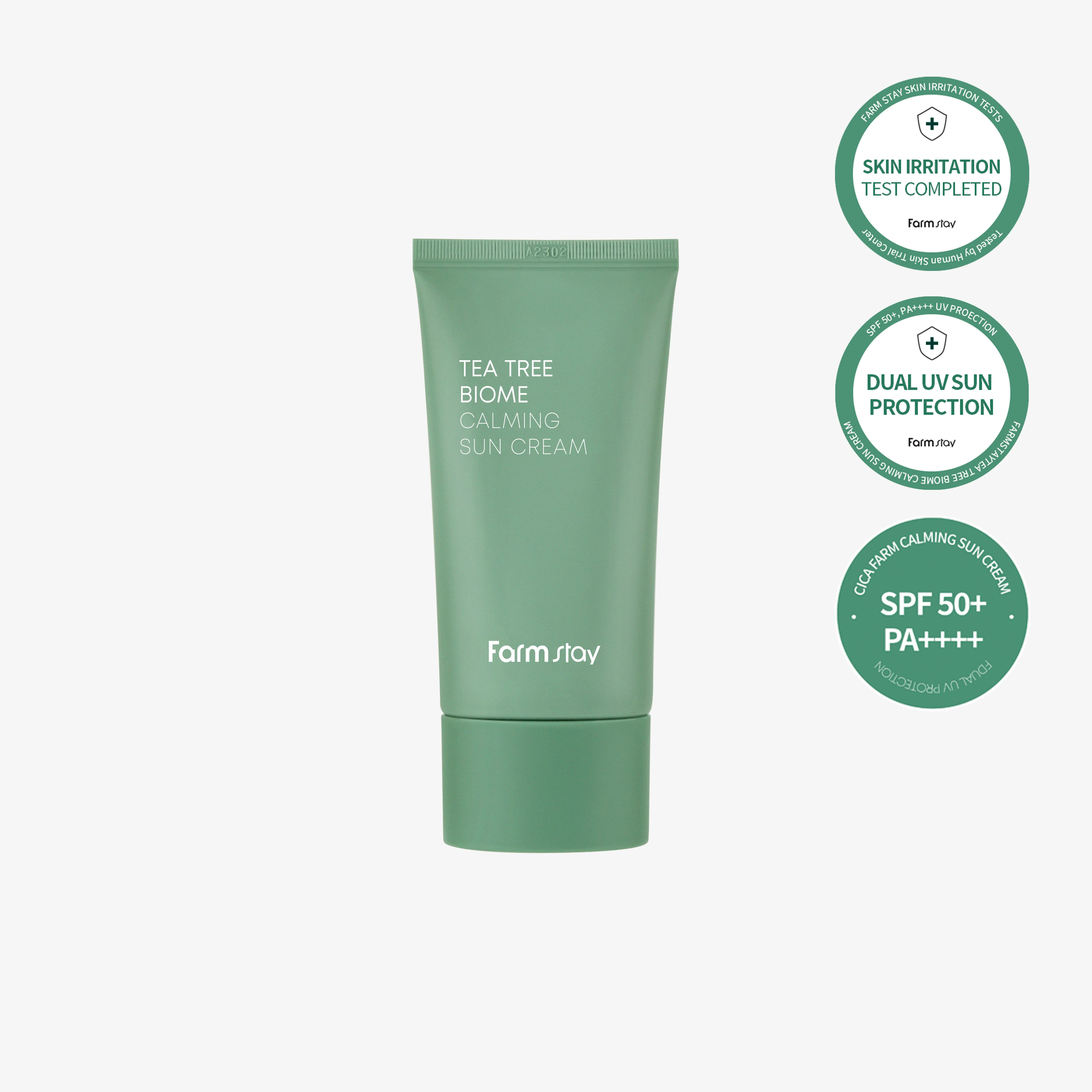 Own brand OEM daily moisturizing cream SPF30/50 PA++facial sunscreen tea tree ingredient care sunscreen