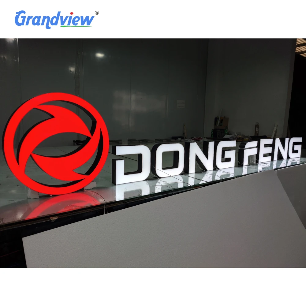 Commerical 3d business illuminated metal backlit letters 3d led sign custom light up letters led channel letter sign