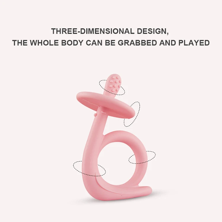 Wholesale Food Grade Mordedores De Silicona Para Beb Snail Shape Silicone Baby Soothing Teething Teether Toy