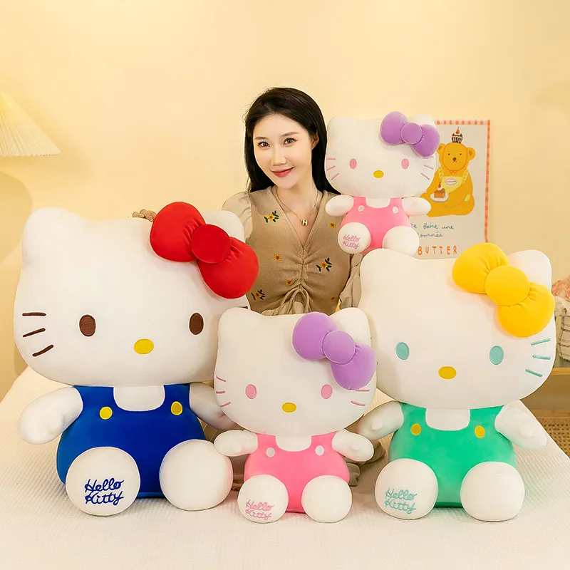 Sanrios Hello KT Kuromi Melody Stuffed Toys Cute Plush Cinnamoroll Toys Kawaii Baby Christmas Gifts Children Dolls For Girl