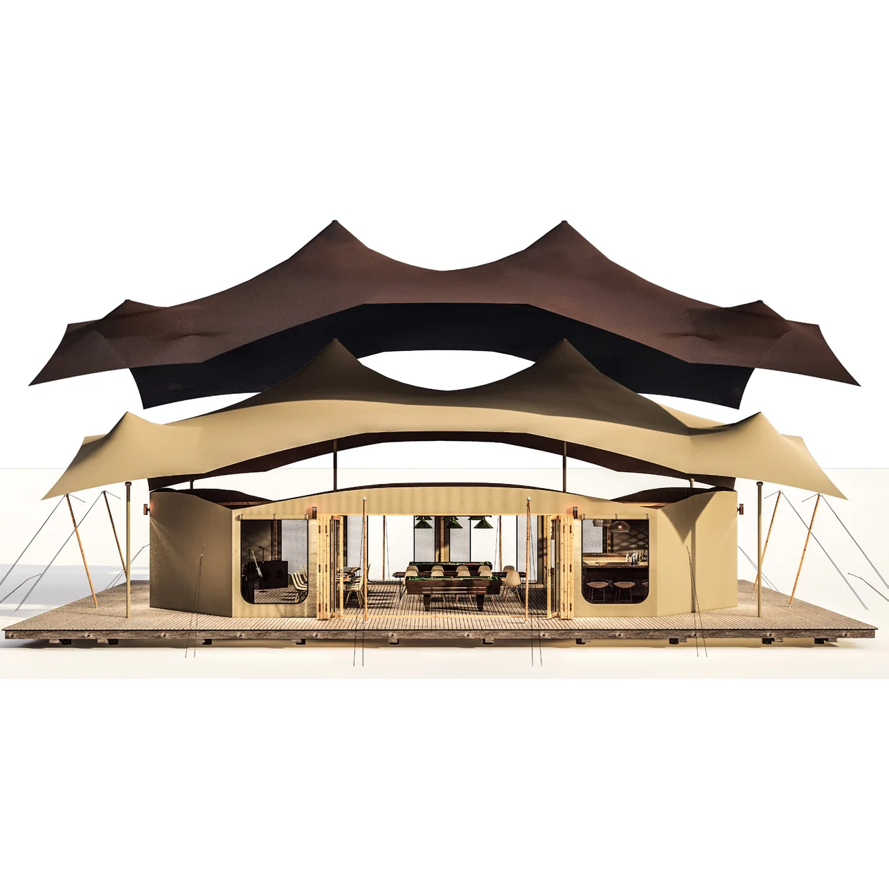GLAMPING  ECONOMIC LUXURY TENTS GLAMPING TENT ECO-FRIENDLY TENT FOR BAR HOTEL