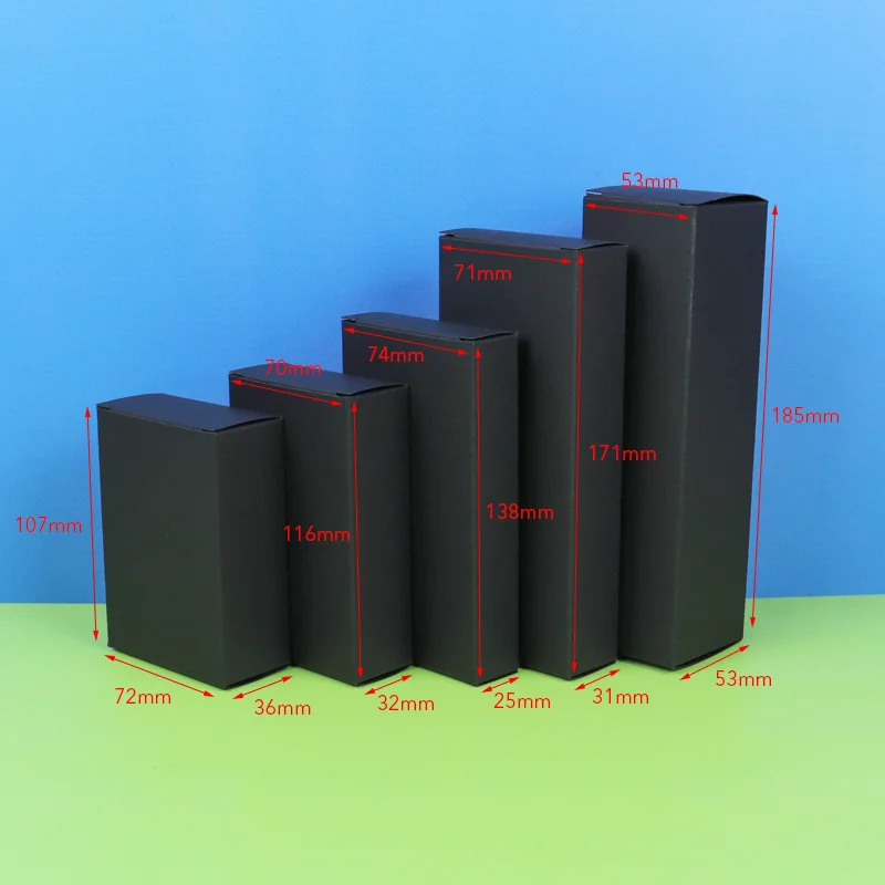 customized eco friendly products recycled materials black foldable top tuck gift creative packaging cardboard small paper box