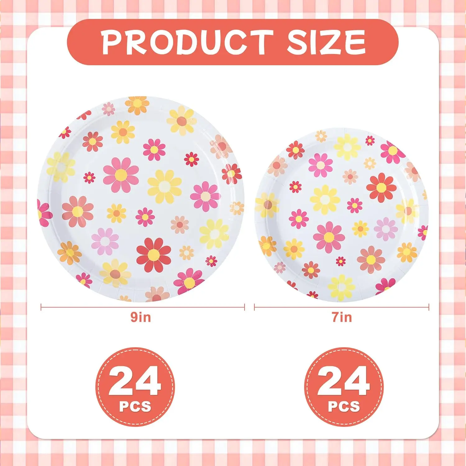 Colorful Daisy Birthday Party Decorations Flower Paper Plates and Napkins Sets
