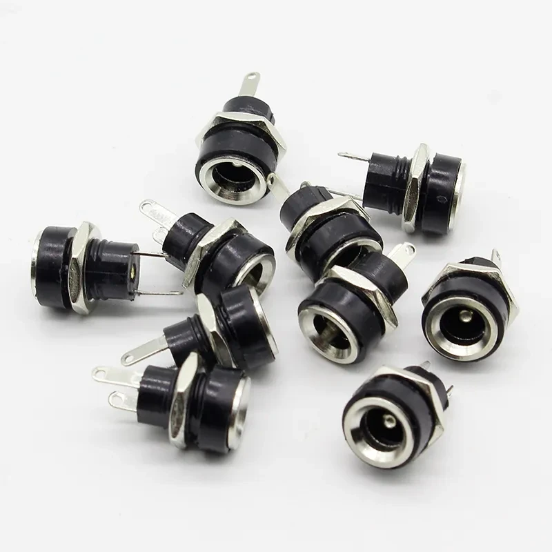 3A 12v for DC Power Supply Jack Socket Female Panel Mount Connector 5.5mm 2.1mm Plug Adapter 2 Terminal types 5.5*2.1