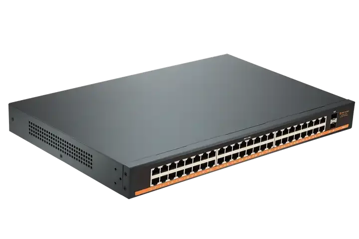 48-port industrial Tier 2 Gigabit POE switch 802.3bt POE ++ standard