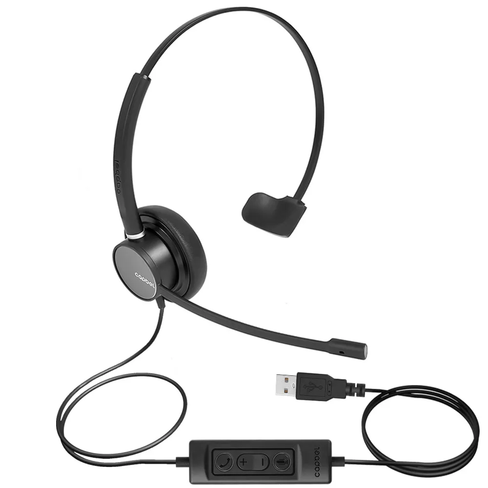 High Quality Wired USB Noise Cancelling Call Center Headset Office Computer Headphones with Microphone for Business