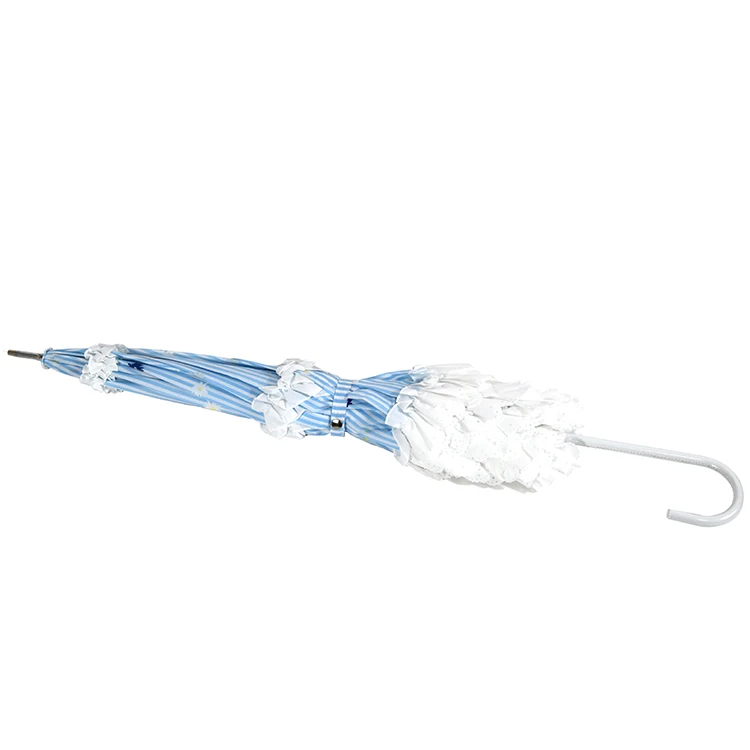 23Inch Gothic Lolita Lace printing high quality flower print Blue color Wedding Sunshade Sombrilla Umbrella