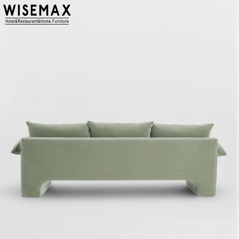 WISEMAX FURNITURE Factory Selling Green Living Room Sofas Soft Fabric Luxury Modern Sofa Set Furniture For 3 Seater