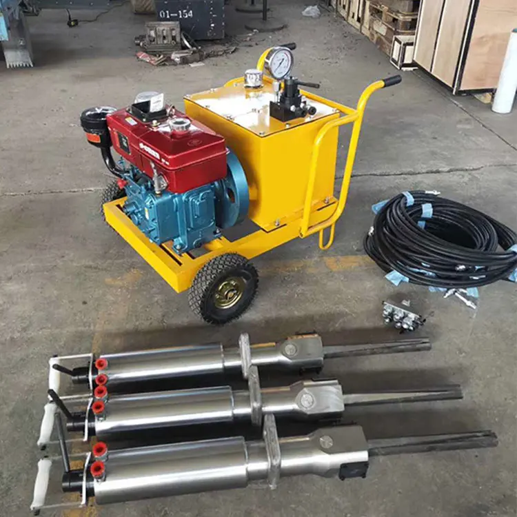 Theoretical splitting force 600T Hydraulic Escavator Stone Piston Manual Gydraulic Rock Splitter