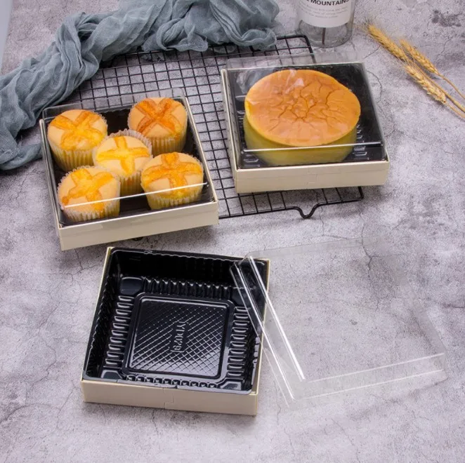 Disposable wooden packaging box cheesecake bread baking takeaway packaging box