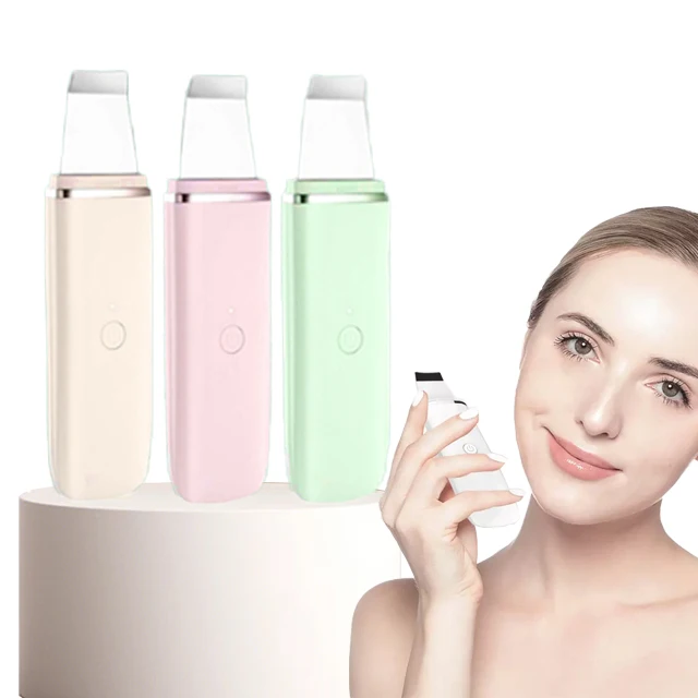 Ultrasonic Skin Scrubber Peeling Pores Dirt Spatula Facial Skin Scraper Stainless Steel Scrubber